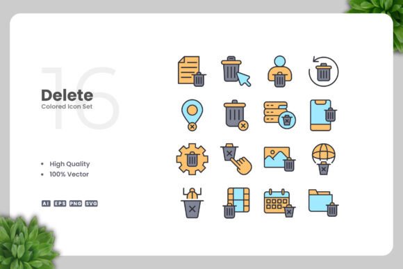 Delete Colored Icons Graphics