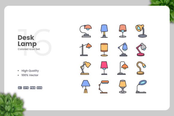 Desk Lamp Colored Icons