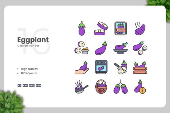 Eggplant Colored Icons for Modern Branding