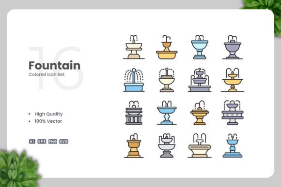 Fountain Colored Icons
