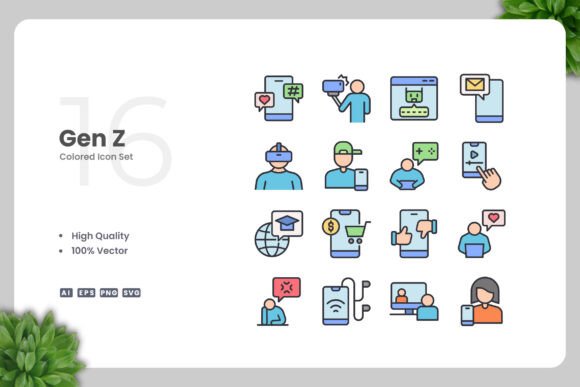 Gen Z Colored Icons Graphics
