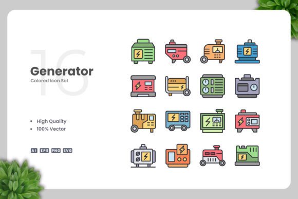 Generator Colored Icons: A Graphic Design Asset for Modern Branding