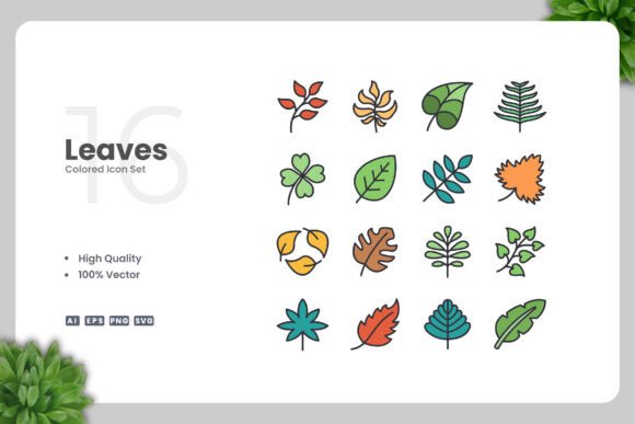 Leaves Colored Icon