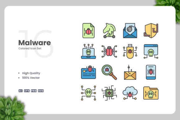 Malware Colored Icons Graphics
