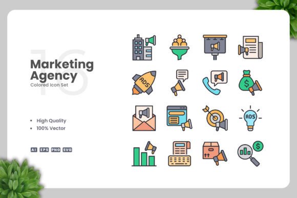 Marketing Agency Colored Graphics