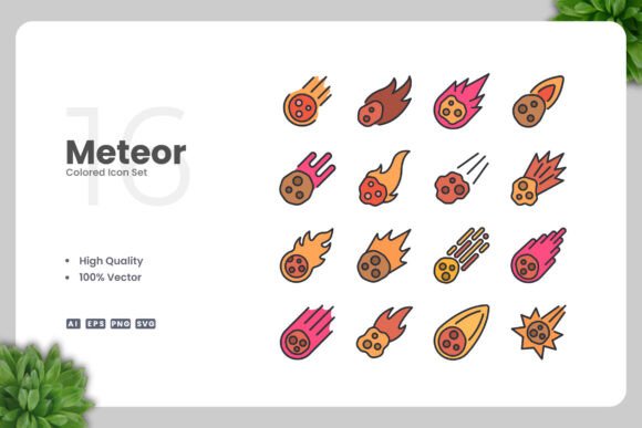 Meteor Colored Icons Graphics