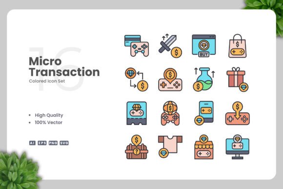 Microtransaction Colored Icons Graphics