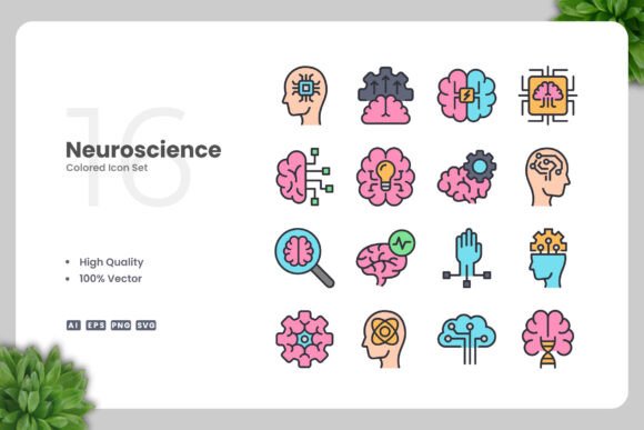 Neuroscience Colored Icons Graphics