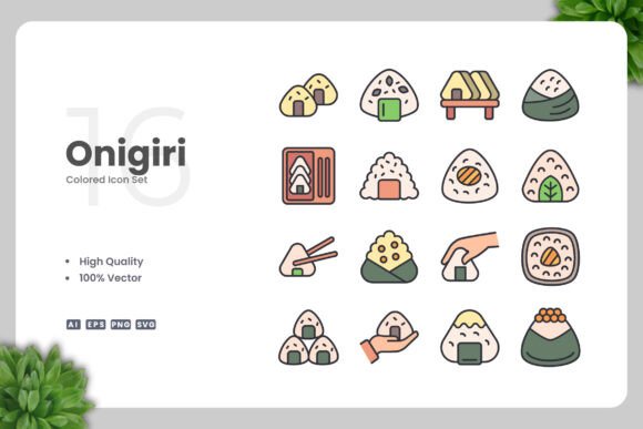 Onigiri Colored Icons: A Graphic Designer’s Take