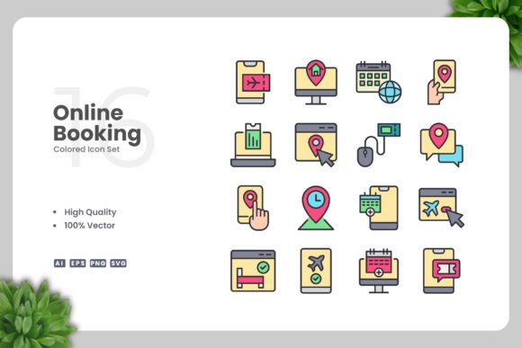 Online Booking Colored Icons