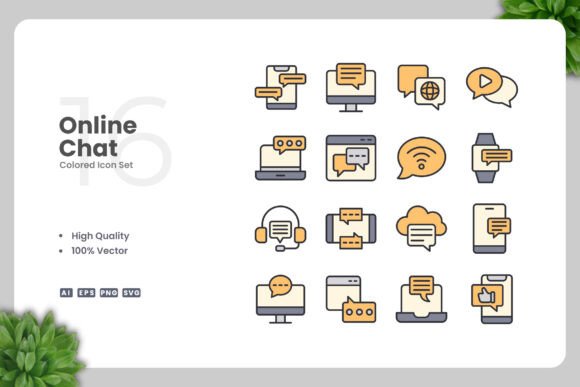 Online Chat Colored Icons