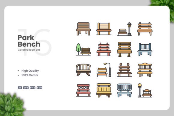 Park Bench Colored Graphics