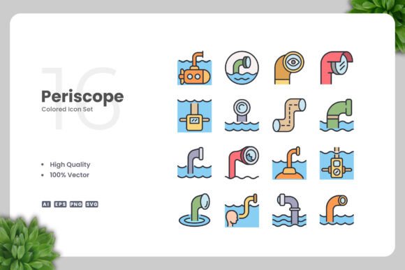 Periscope Colored Icons Graphics for Crafting