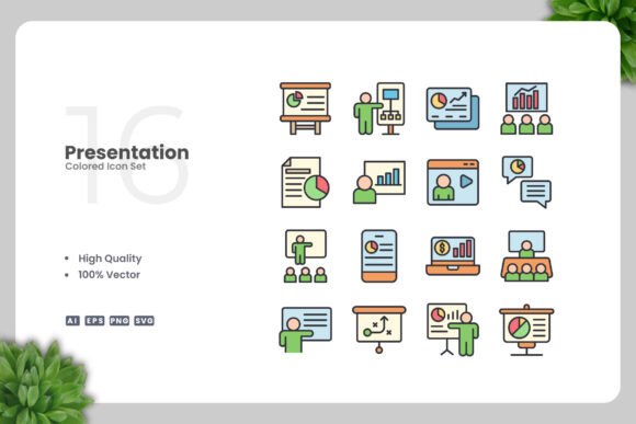 Presentation Colored Icons Graphics