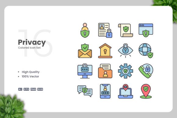 Privacy Colored Icons Graphics
