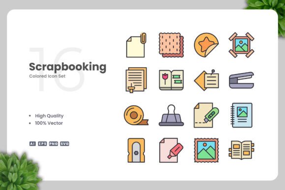 Scrapbooking Colored Icons Graphics