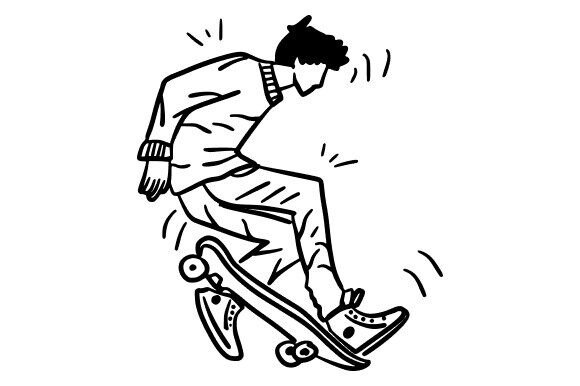 Skateboarder Mid-trick Graphics