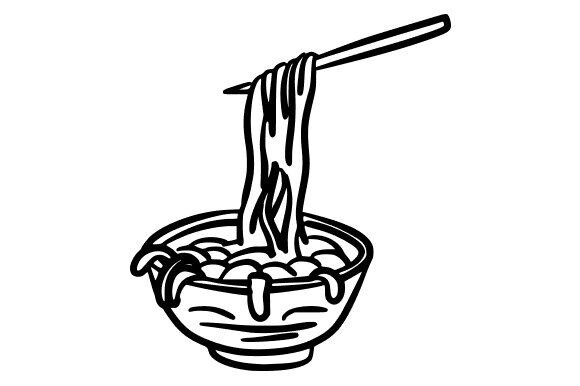 Whimsical Noodle Illustration: A Playful Graphic for Creative Projects